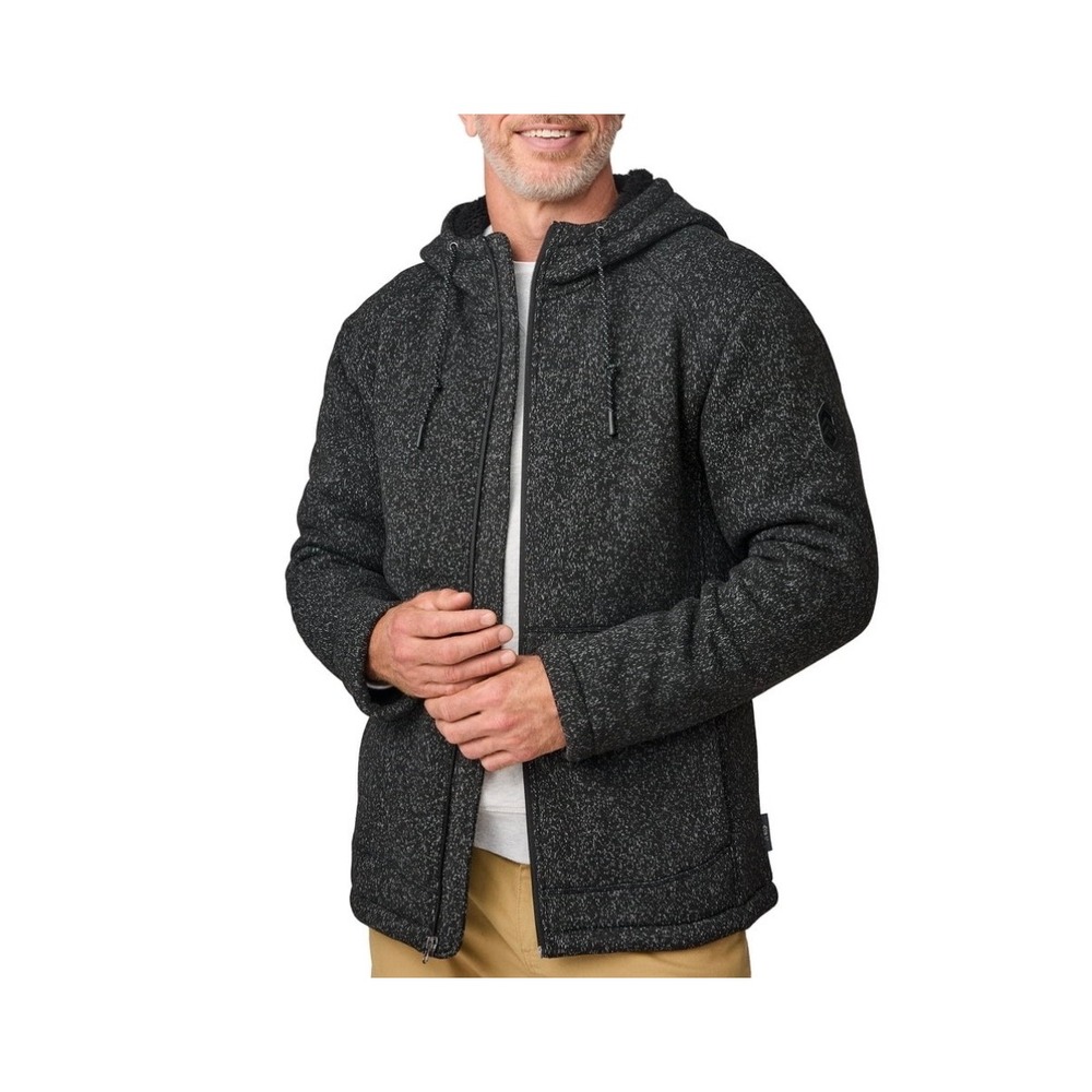 Free Country Mens Mountain Fleece Jacket XL BLK Heather Outerwear Soft Winter